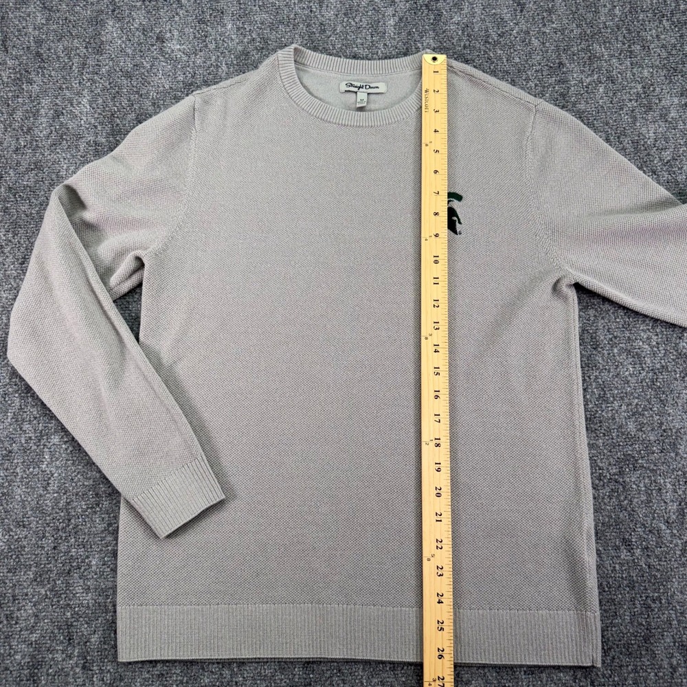 Michigan State Spartans Sweater Mens Medium Straight Down Merino Wool Blend Gray - Picture 7 of 11